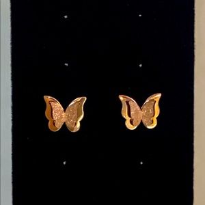 rose gold butterfly earrings